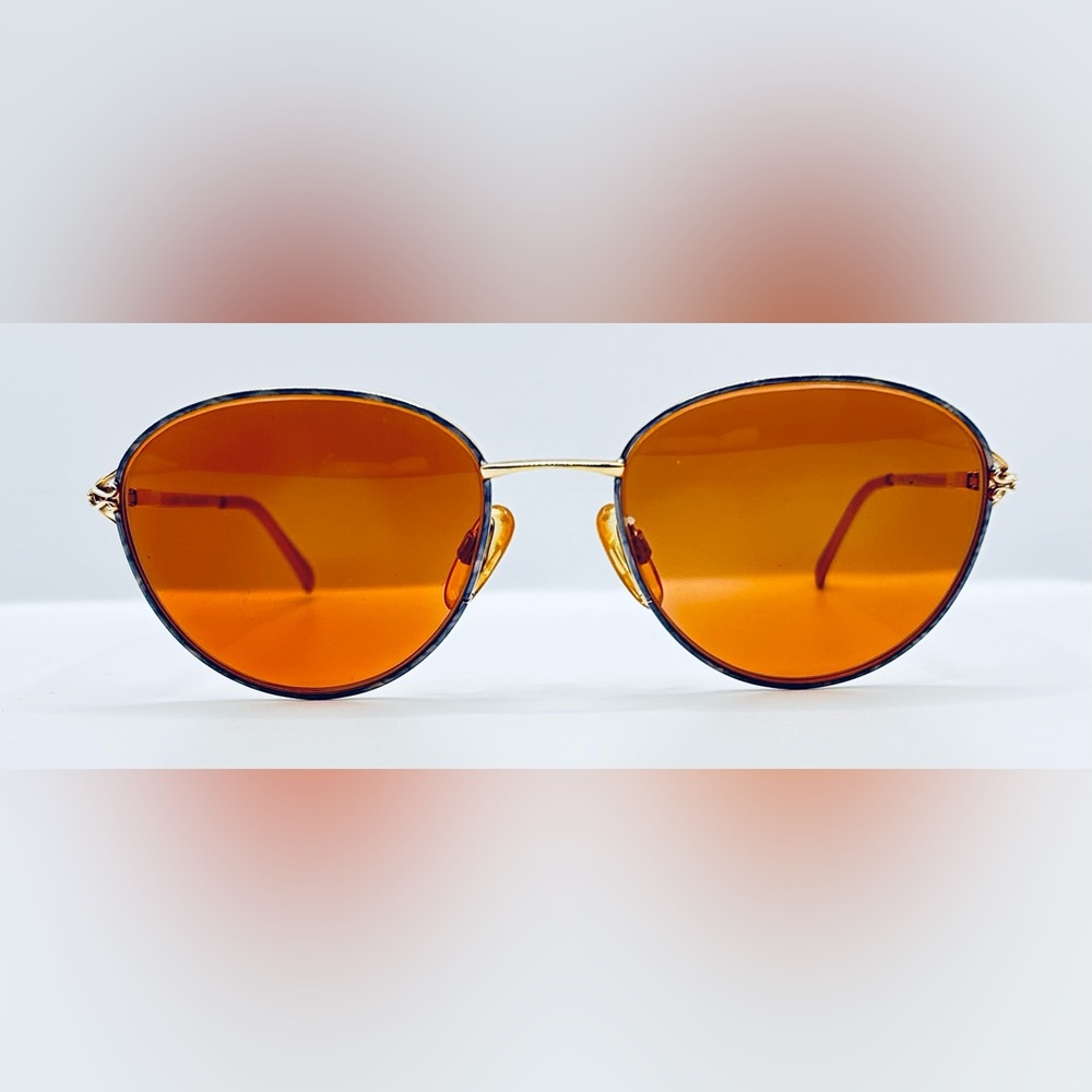 Vintage Swank 780 961 Gold/Purple Oval Sunglasses Frames Only